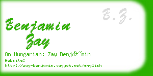 benjamin zay business card